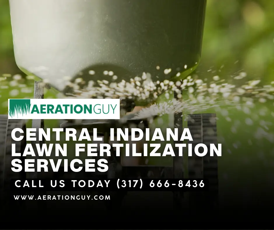 Professional fertilizer application equipment in use on an Indianapolis property at the best time to fertilize lawn for year-round health.
