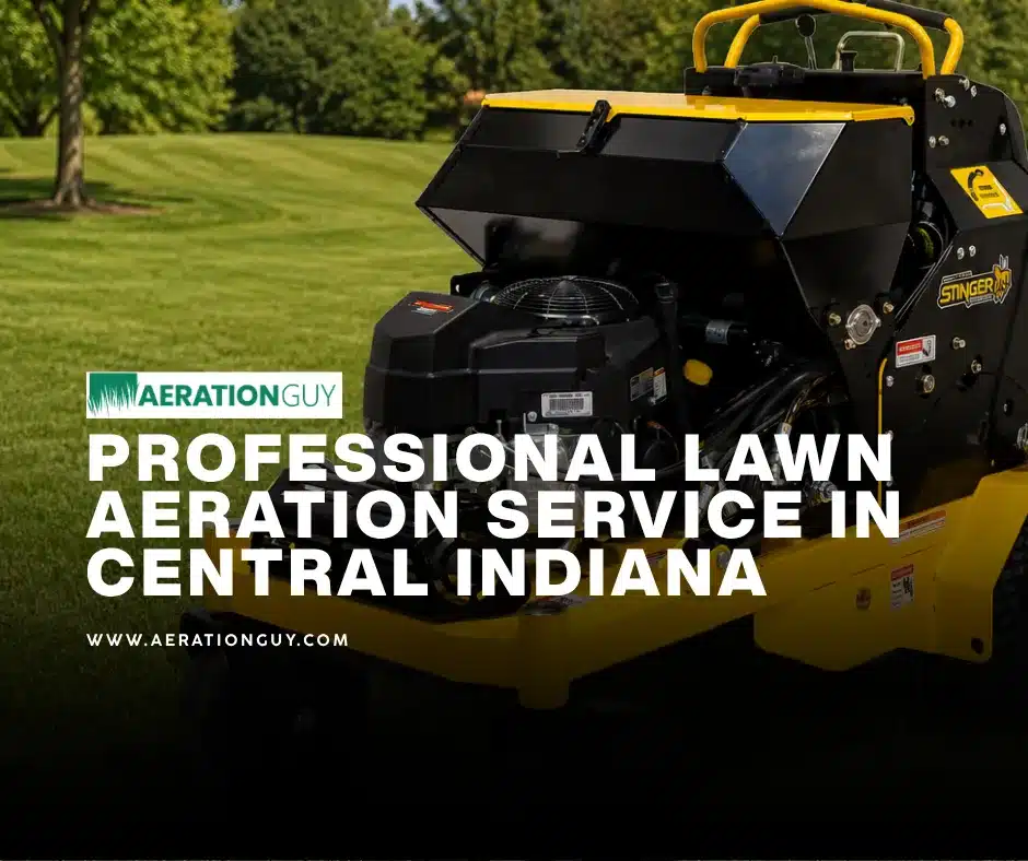 Commercial grade Stinger Aerator equipment used by The Aeration Guy for professional lawn aeration service in Central Indiana.